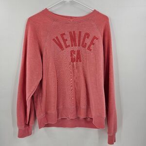 American eagle medium Women's Pink Sweater coral orange Venice California
